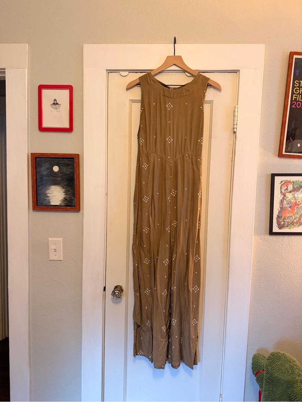 Anthropologie “Sancia” Taupe Sleeveless Jumpsuit, Medium